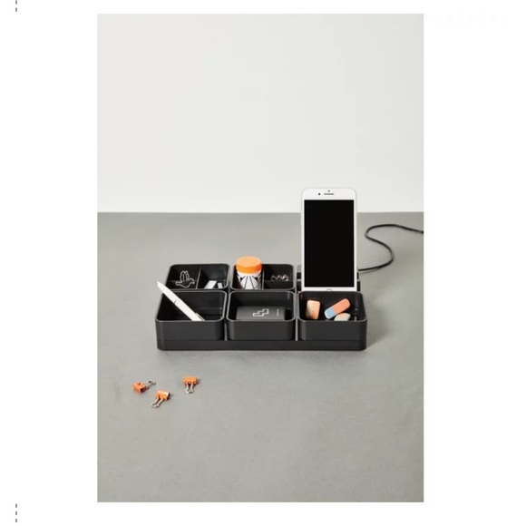 Simply Essential 7.1-Inch x 10.8-Inch USB Charging Desk Organizer in Black - Picture 5 of 7